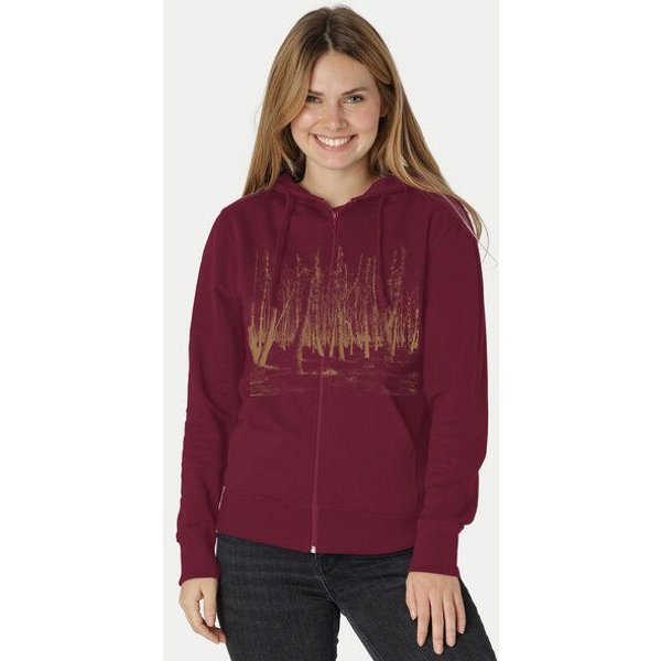 Peaces.bio - handbedruckte Biomode Zip-Hoodie Woodland Damen