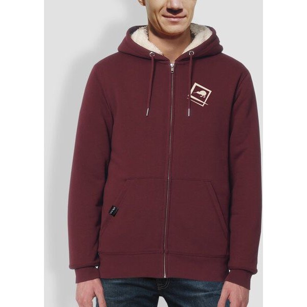 little kiwi Herren Hoodie, "Eingerahmt", Navy, Burgundy