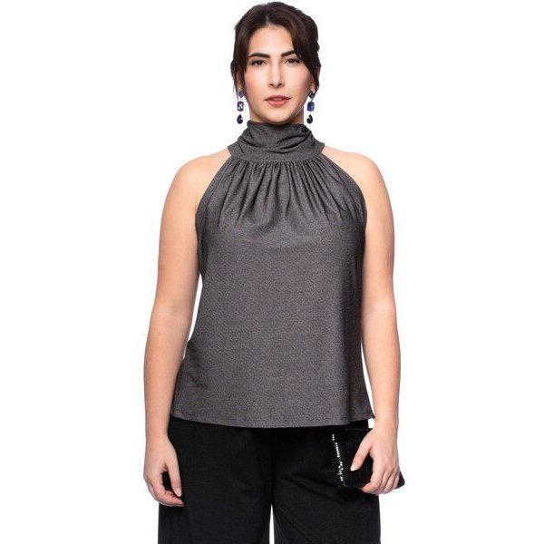 Ingoria COSMA Neckholder Blusentop mit Schluppe (Uni)
