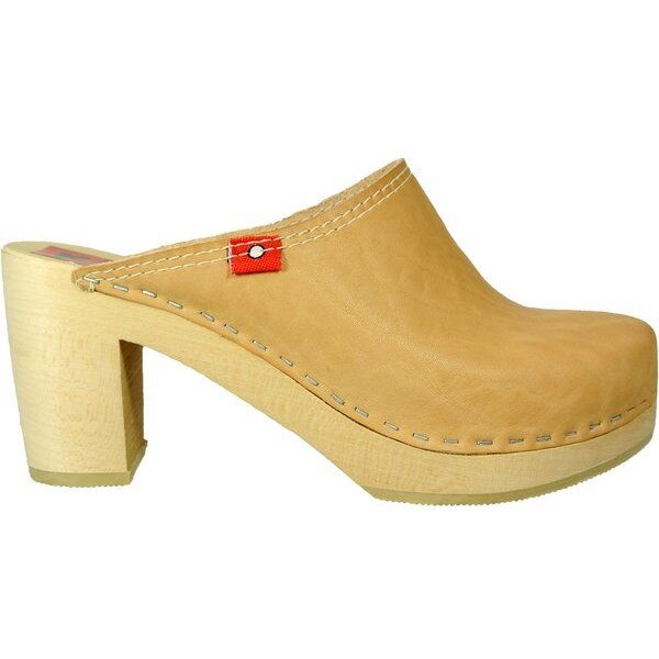 Klox New York - High Heel Holzclog mit pflanzlich gegerbtem Leder