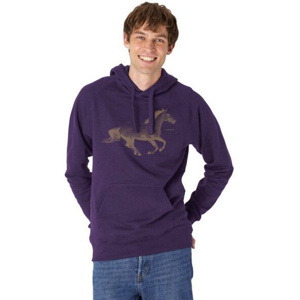 Peaces.bio - handbedruckte Biomode Bio-Herren-Kapuzensweater Horsepower