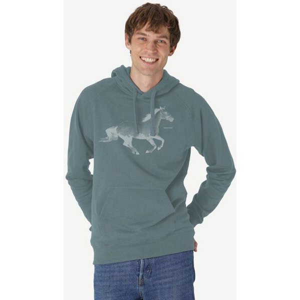Peaces.bio - handbedruckte Biomode Bio-Herren-Kapuzensweater Horsepower