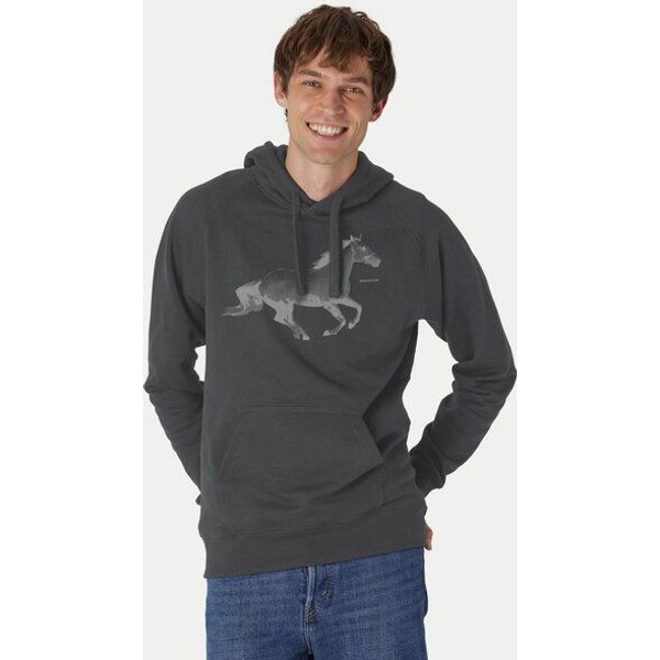 Peaces.bio - handbedruckte Biomode Bio-Herren-Kapuzensweater Horsepower