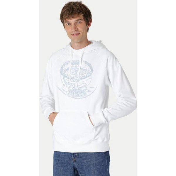Peaces.bio - handbedruckte Biomode Bio-Herren-Kapuzensweater "Weltenesche"