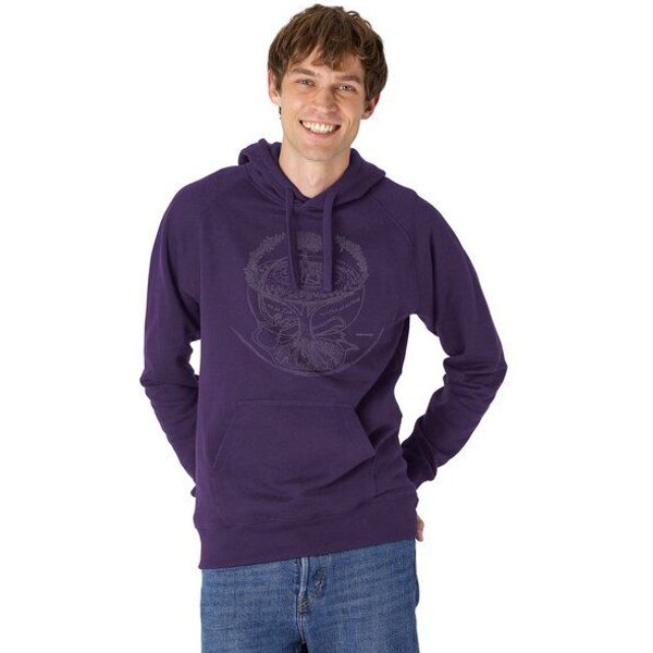 Peaces.bio - handbedruckte Biomode Bio-Herren-Kapuzensweater "Weltenesche"