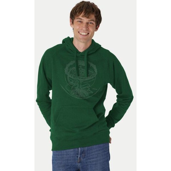 Peaces.bio - handbedruckte Biomode Bio-Herren-Kapuzensweater "Weltenesche"