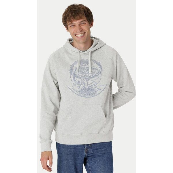 Peaces.bio - handbedruckte Biomode Bio-Herren-Kapuzensweater "Weltenesche"