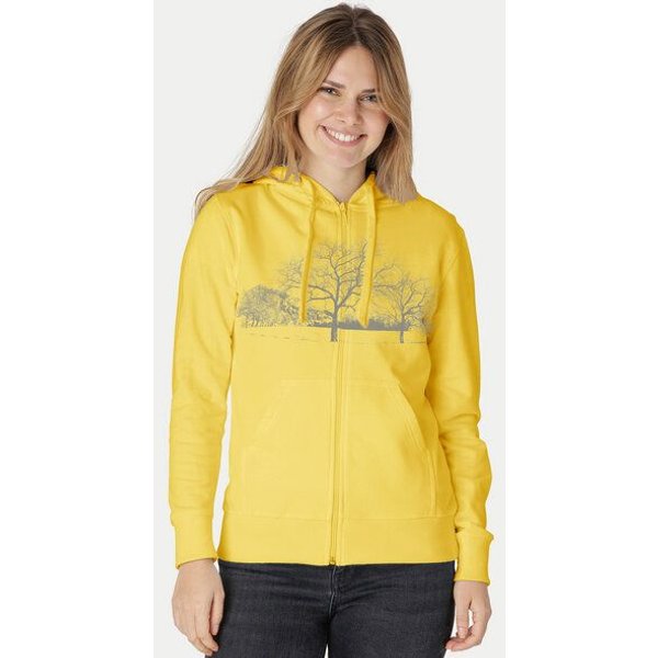 Peaces.bio - handbedruckte Biomode Zip-Hoodie Landscape Damen