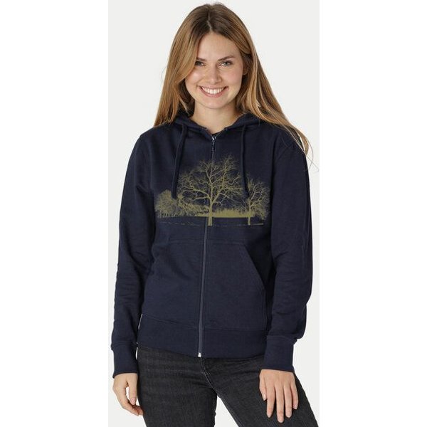 Peaces.bio - handbedruckte Biomode Zip-Hoodie Landscape Damen