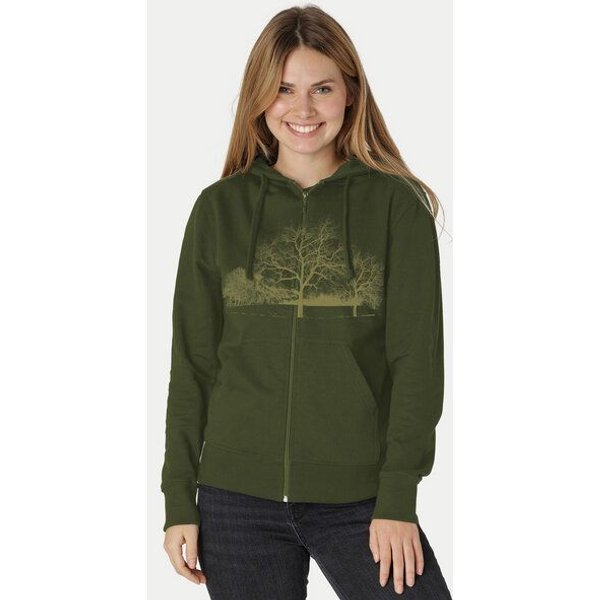 Peaces.bio - handbedruckte Biomode Zip-Hoodie Landscape Damen