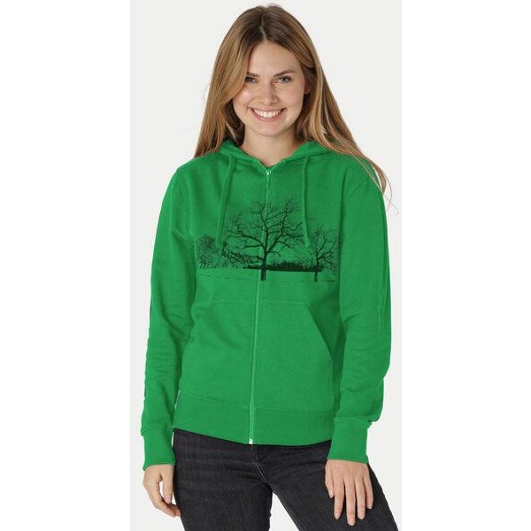 Peaces.bio - handbedruckte Biomode Zip-Hoodie Landscape Damen