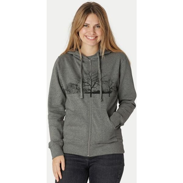 Peaces.bio - handbedruckte Biomode Zip-Hoodie Landscape Damen