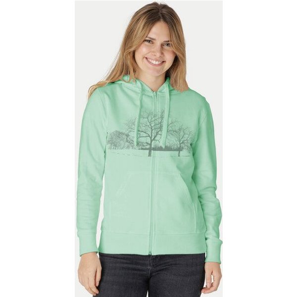 Peaces.bio - handbedruckte Biomode Zip-Hoodie Landscape Damen