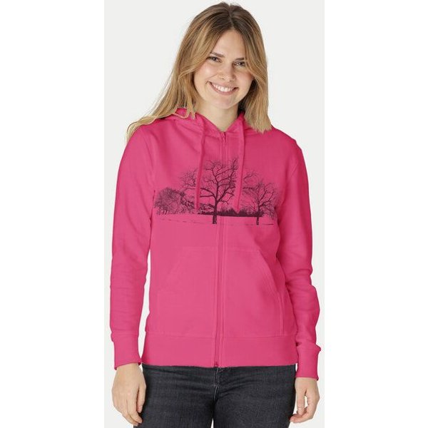 Peaces.bio - handbedruckte Biomode Zip-Hoodie Landscape Damen