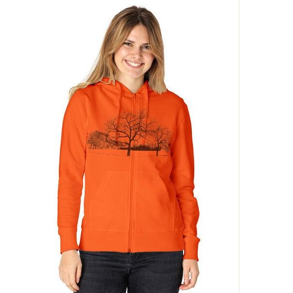 Peaces.bio - handbedruckte Biomode Zip-Hoodie Landscape Damen