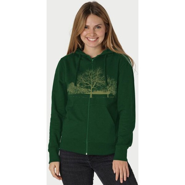 Peaces.bio - handbedruckte Biomode Zip-Hoodie Landscape Damen
