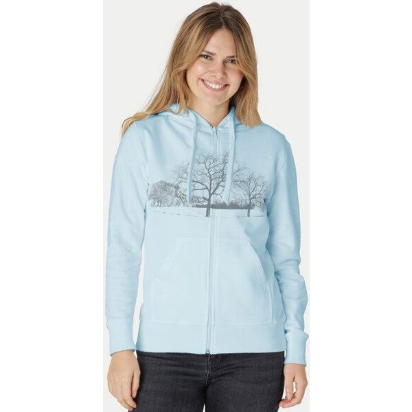 Peaces.bio - handbedruckte Biomode Zip-Hoodie Landscape Damen