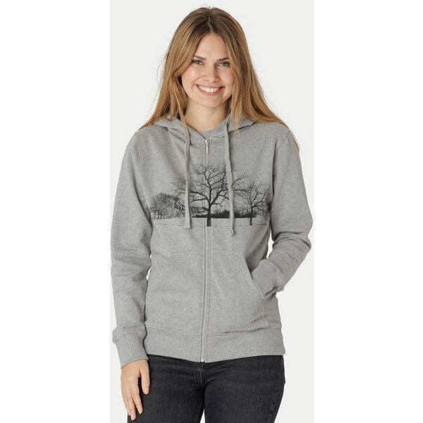 Peaces.bio - handbedruckte Biomode Zip-Hoodie Landscape Damen