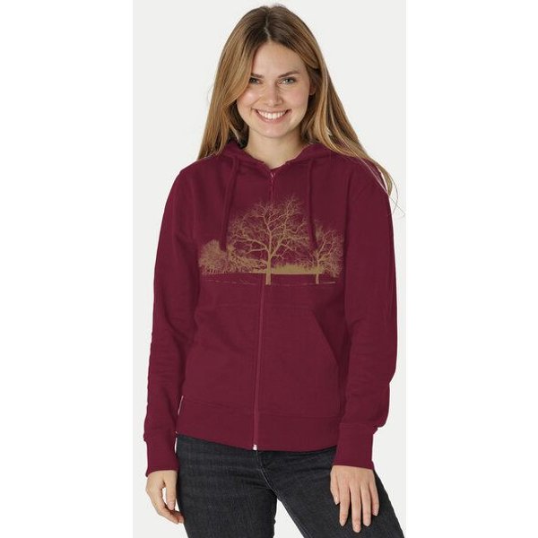 Peaces.bio - handbedruckte Biomode Zip-Hoodie Landscape Damen