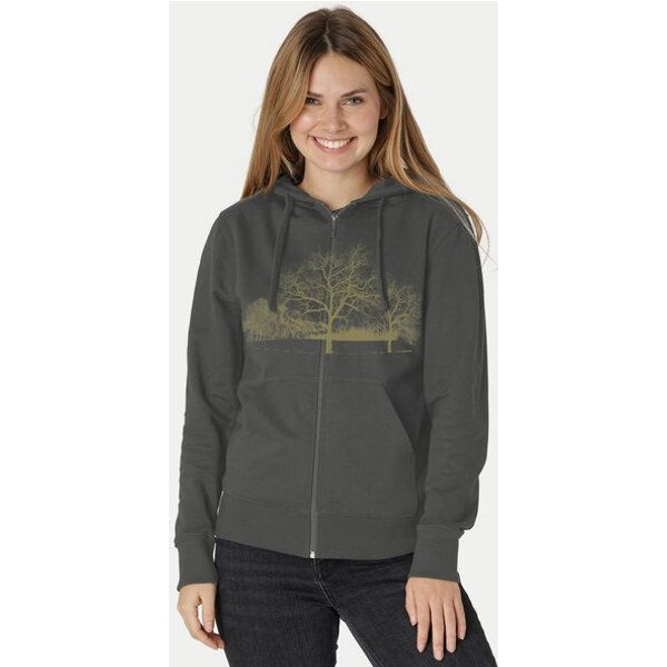 Peaces.bio - handbedruckte Biomode Zip-Hoodie Landscape Damen