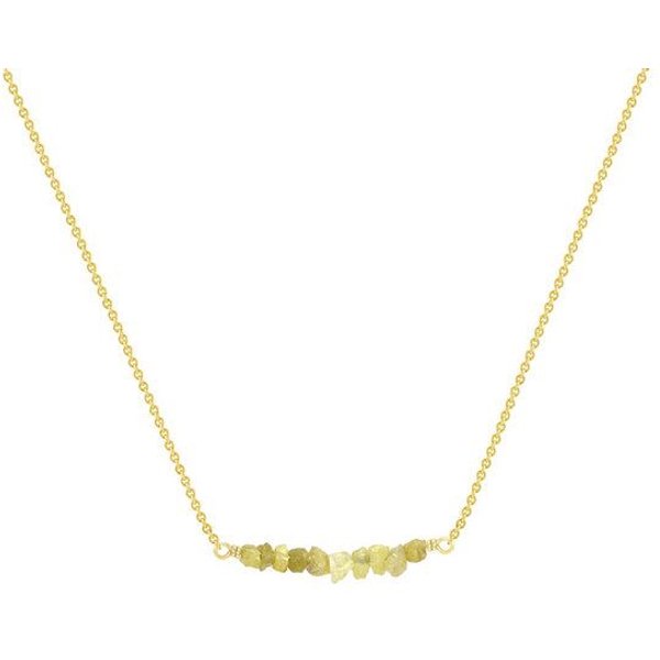 Eppi Goldener Choker mit ungeschliffenen gelben Diamanten Inaku