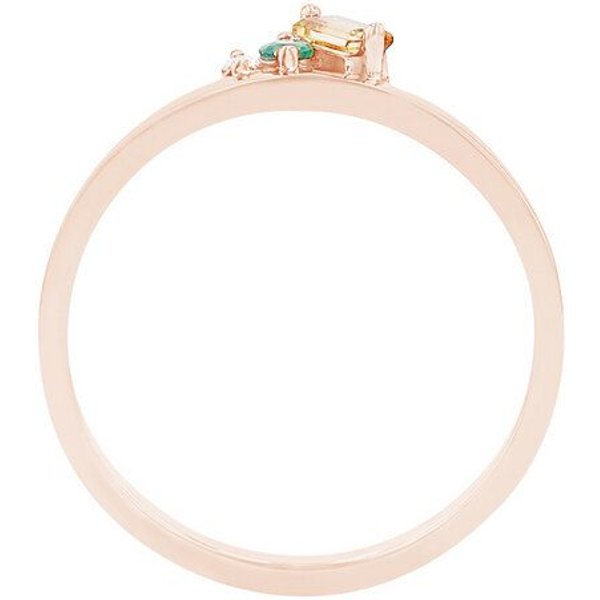 Eppi Cluster-Ring aus Gold mit Citrin, Smaragd und einem Diamanten Dalit