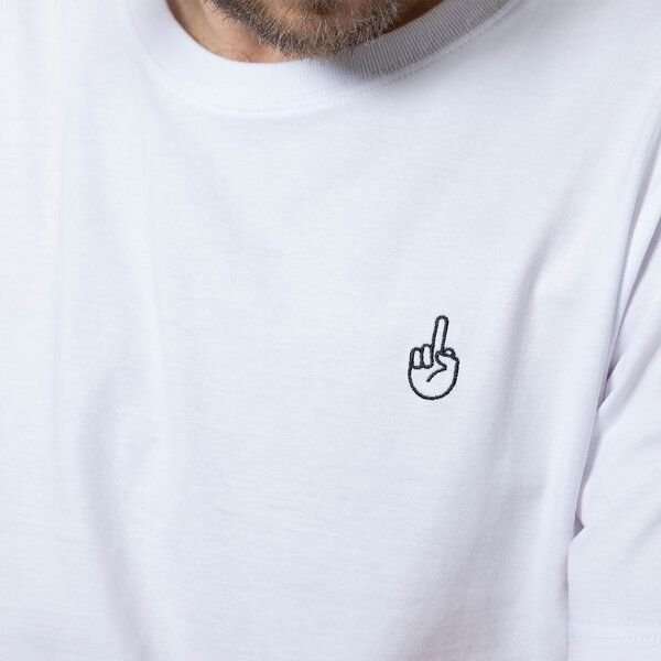 Fyngers Unisex T-Shirt aus Biobaumwolle - Modell F*CK YOU mit gestickter Veredelung