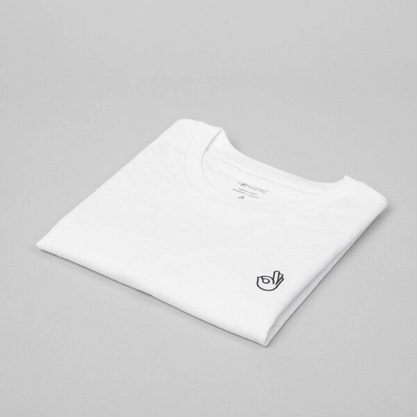 Fyngers Unisex T-Shirt aus Biobaumwolle - Modell OK mit gestickter Veredelung