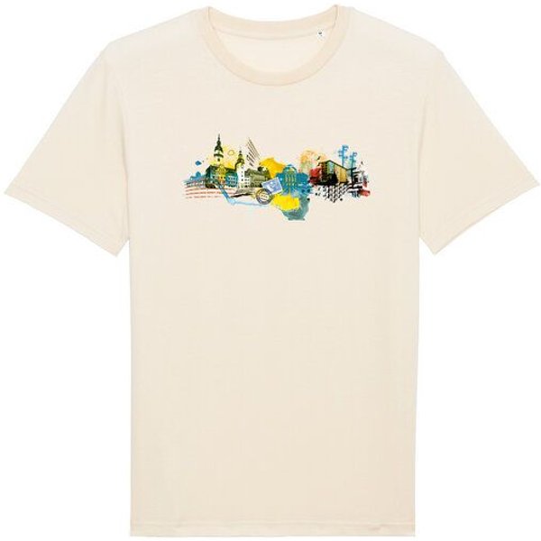 Spangeltangel bedrucktes T-Shirt, Chemnitz, nachhaltig, Stadt, Herren, Damen, Unisex, Biobaumwolle