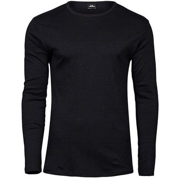 TeeJays Herren Langarm Shirt Taillierter Schnitt geschnitten Rundhals Bio - Baumwolle bis 3XL