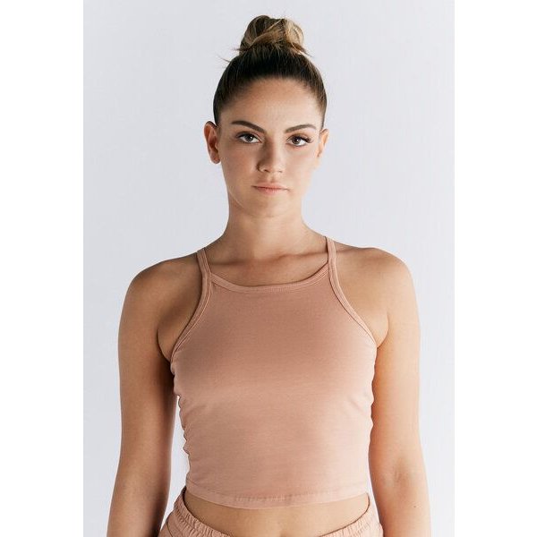 Leela Cotton Damen Crop Tops Bio-Baumwolle mit integriertem Bustier Sport BH
