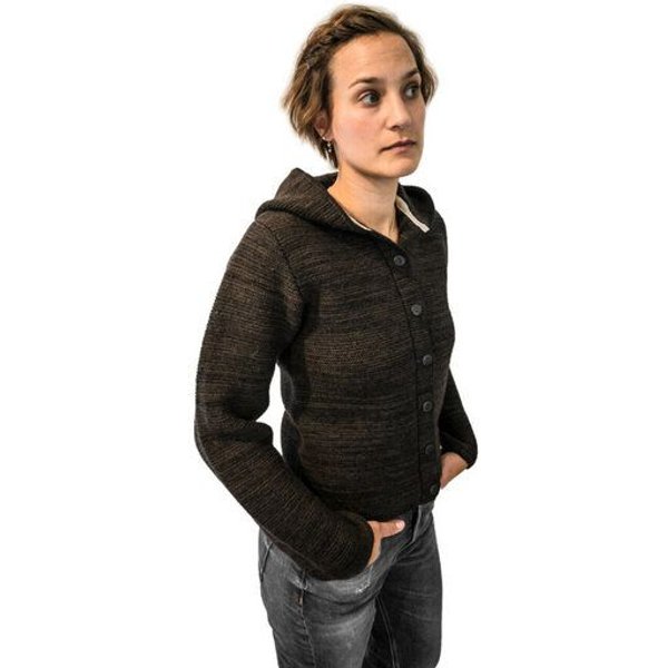 Grenzgang Damen Strickjacke EMMA mit Kapuze aus Schurwolle (kbT)