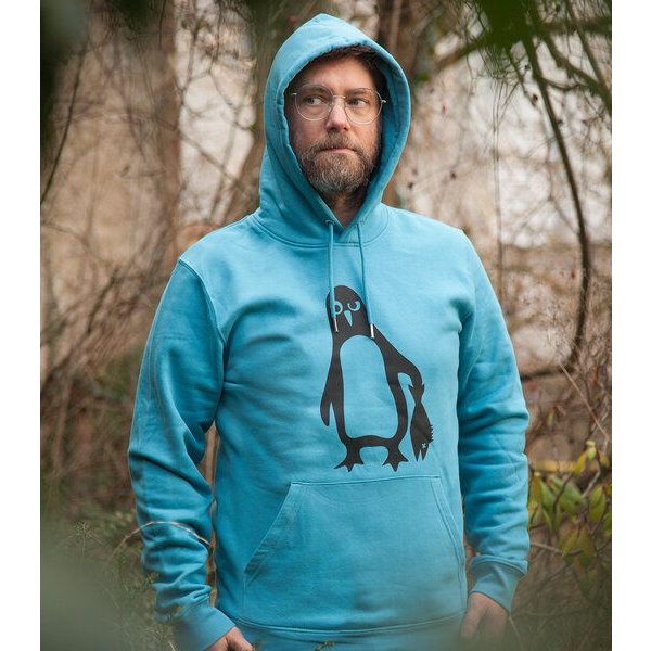 päfjes Pinguin Paul - Fair Wear Bio Unisex Hoodie / Kapuzenpulli - LightAzur