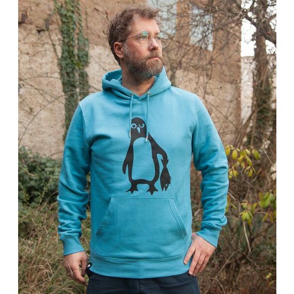 päfjes Pinguin Paul - Fair Wear Bio Unisex Hoodie / Kapuzenpulli - LightAzur