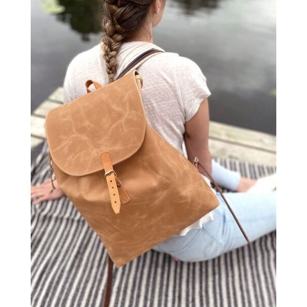 Snekkerbuks Wasserabweisender Lederrucksack / Laptoprucksack