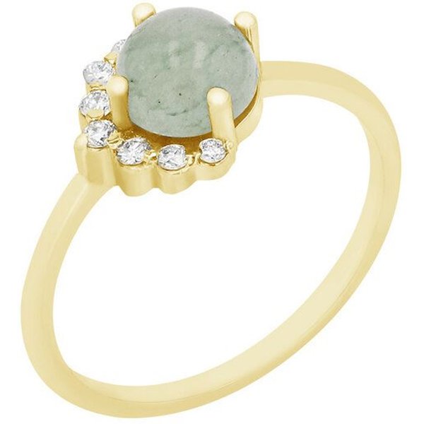 Eppi Goldener Ring mit Avanturin und Diamanten Zaray