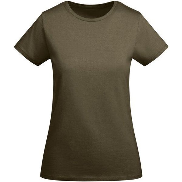 Roly Eco Damen T-Shirt Breda Rundhals enger geschnitten Körpernah Bodyfit