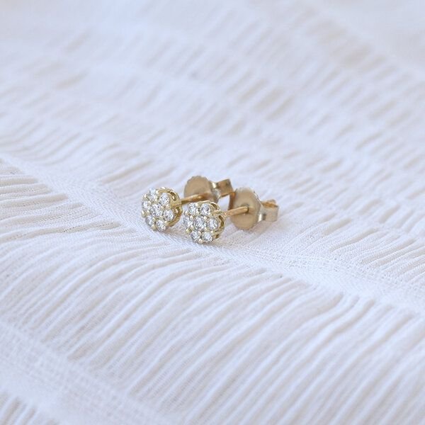 Eppi Silberne Ohrringe mit Lab Grown Diamanten Flowu