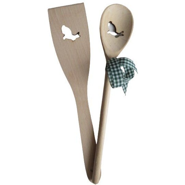 ReineNatur Kochlöffel und Pfannenwender-Set - Hase – massive Buche – 30 cm lang
