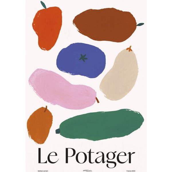 Photocircle Wandbild / Poster / Leinwand - Wall art with colourful vegetables and French phrase