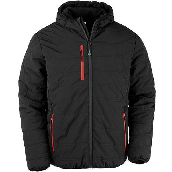 Result Genuine Recycled Recycelte gefütterte Winter- Regen- und Windjacke mit Kapuze Brusttasche