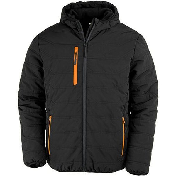 Result Genuine Recycled Recycelte gefütterte Winter- Regen- und Windjacke mit Kapuze Brusttasche