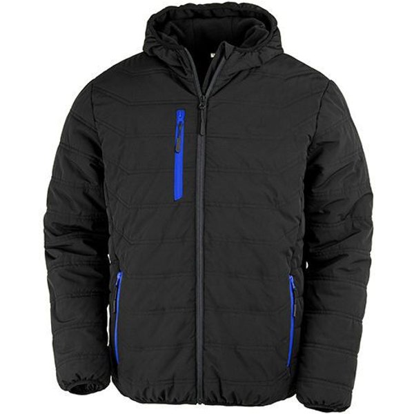 Result Genuine Recycled Recycelte gefütterte Winter- Regen- und Windjacke mit Kapuze Brusttasche