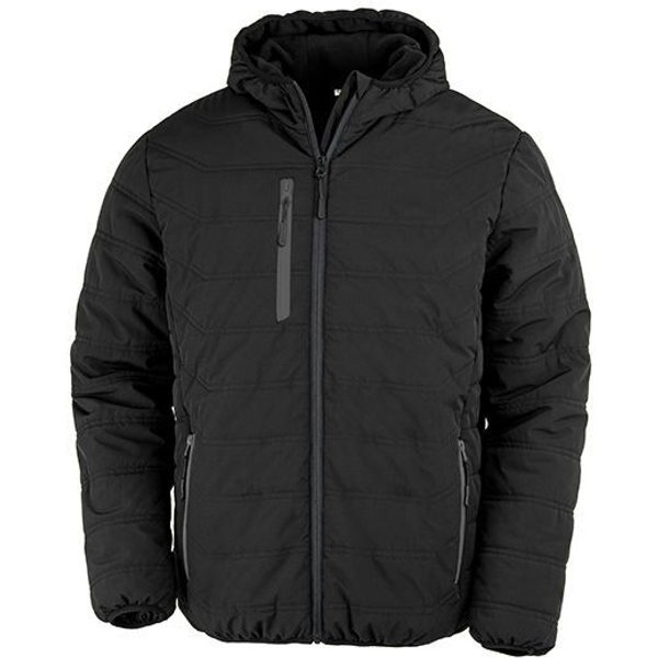 Result Genuine Recycled Recycelte gefütterte Winter- Regen- und Windjacke mit Kapuze Brusttasche