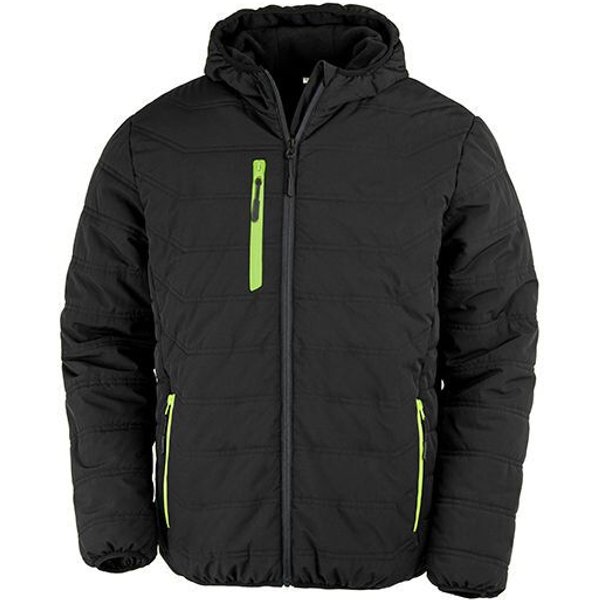 Result Genuine Recycled Recycelte gefütterte Winter- Regen- und Windjacke mit Kapuze Brusttasche