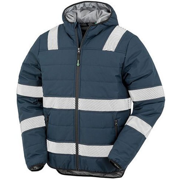 Result Genuine Recycled Safety Workwear HiViz Gefütterte Sicherheitsjacke Recycelt Warnschutz Regen- und Windjacken