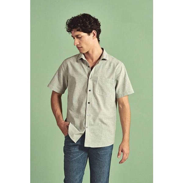 Hempage Herren Kurzarm Hemd Hanf Baumwolle (Bio)