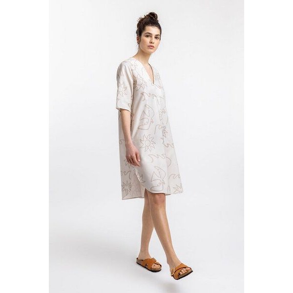 Rotholz Beachside Kaftan Kleid Off-White