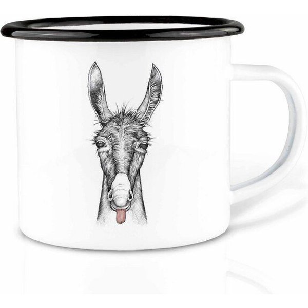 Emailletasse »Lore« von LIGARTI | 300 oder 500 ml | handveredelt in Deutschland | Cup, Kaffeetasse, Emaillebecher, Camping Becher