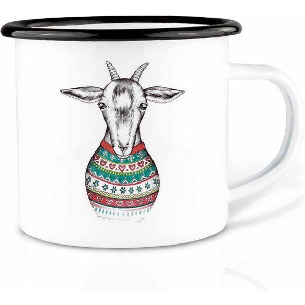 Emailletasse »Reinhold« von LIGARTI | 300 oder 500 ml | handveredelt in Deutschland | Cup, Kaffeetasse, Emaillebecher, Camping Becher